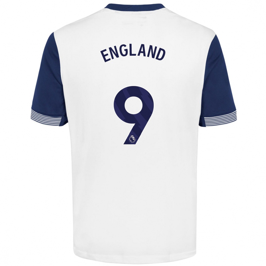 Kids Football Bethany England #9 White Blue Home Jersey 2024/25 T-Shirt Australia