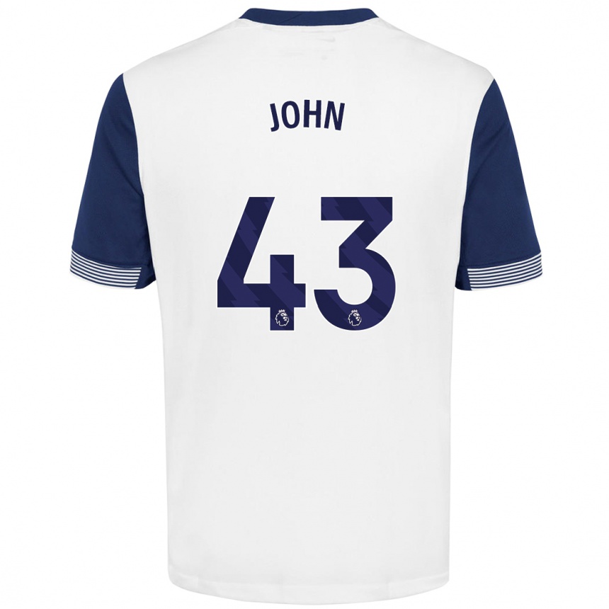 Kids Football Nile John #43 White Blue Home Jersey 2024/25 T-Shirt Australia