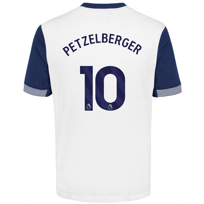 Kids Football Ramona Petzelberger #10 White Blue Home Jersey 2024/25 T-Shirt Australia