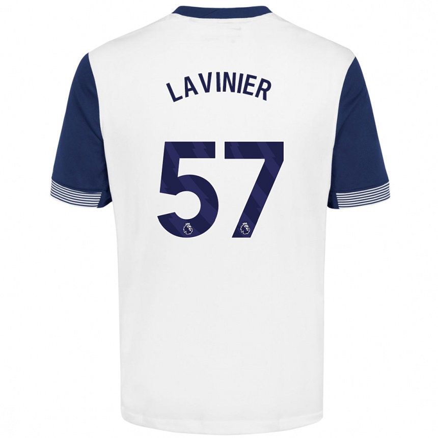 Kids Football Marcel Lavinier #57 White Blue Home Jersey 2024/25 T-Shirt Australia