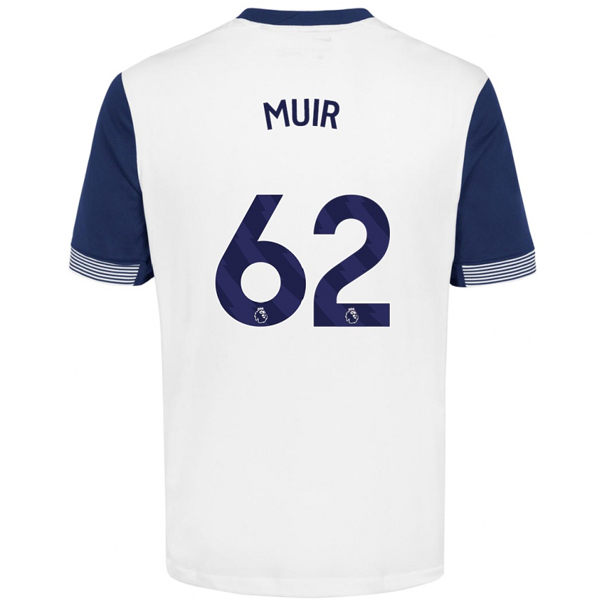 Kids Football Marqes Muir #62 White Blue Home Jersey 2024/25 T-Shirt Australia