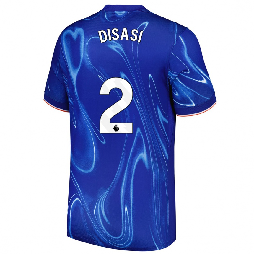 Kids Football Axel Disasi #2 Blue White Home Jersey 2024/25 T-Shirt Australia