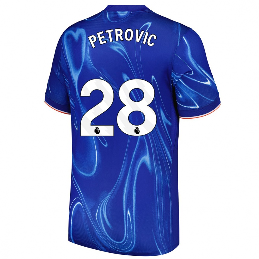 Kids Football Djordje Petrovic #28 Blue White Home Jersey 2024/25 T-Shirt Australia