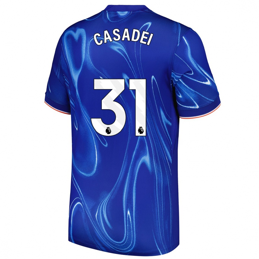 Kids Football Cesare Casadei #31 Blue White Home Jersey 2024/25 T-Shirt Australia