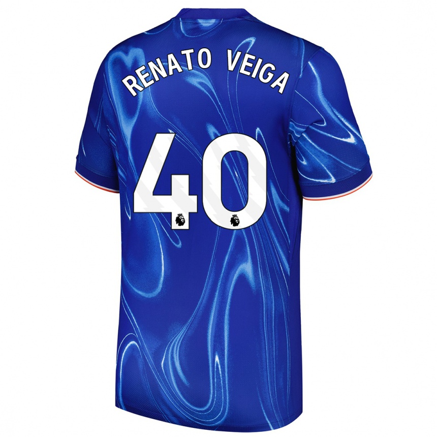 Kids Football Renato Veiga #40 Blue White Home Jersey 2024/25 T-Shirt Australia