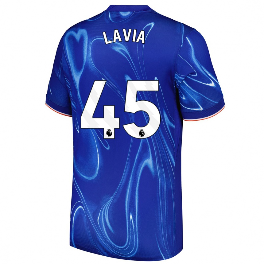 Kids Football Roméo Lavia #45 Blue White Home Jersey 2024/25 T-Shirt Australia