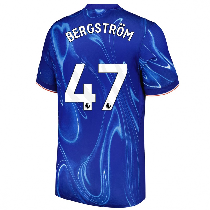 Kids Football Lucas Bergström #47 Blue White Home Jersey 2024/25 T-Shirt Australia