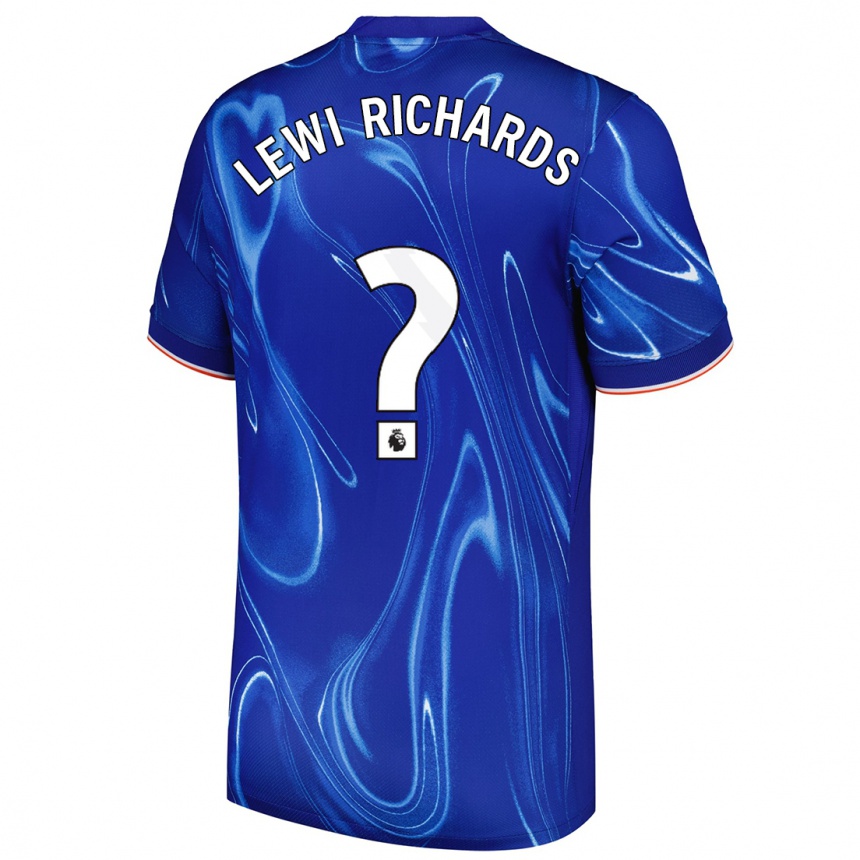 Kids Football Lewi Richards #0 Blue White Home Jersey 2024/25 T-Shirt Australia