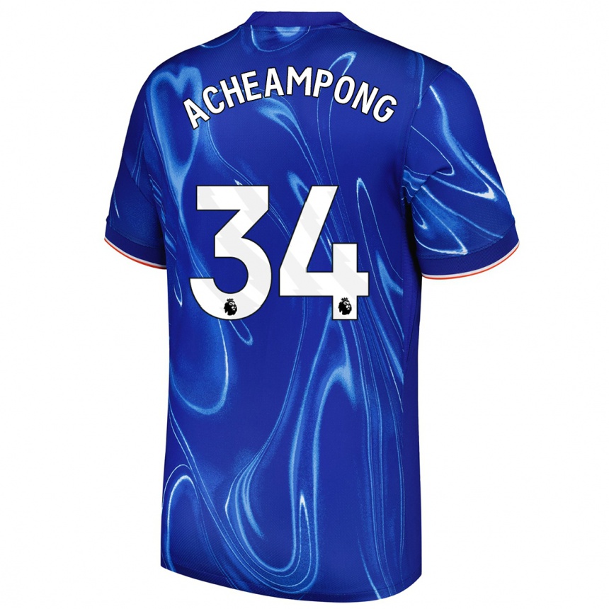 Kids Football Josh Acheampong #34 Blue White Home Jersey 2024/25 T-Shirt Australia