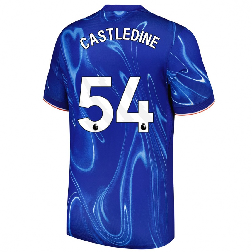 Kids Football Leo Castledine #54 Blue White Home Jersey 2024/25 T-Shirt Australia