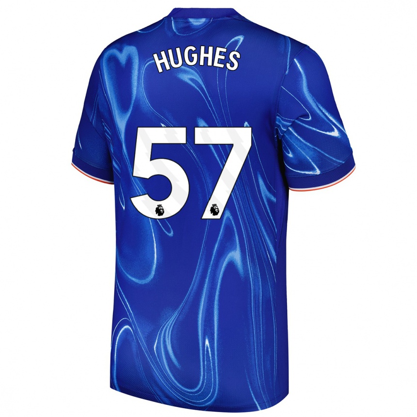 Kids Football Brodi Hughes #57 Blue White Home Jersey 2024/25 T-Shirt Australia