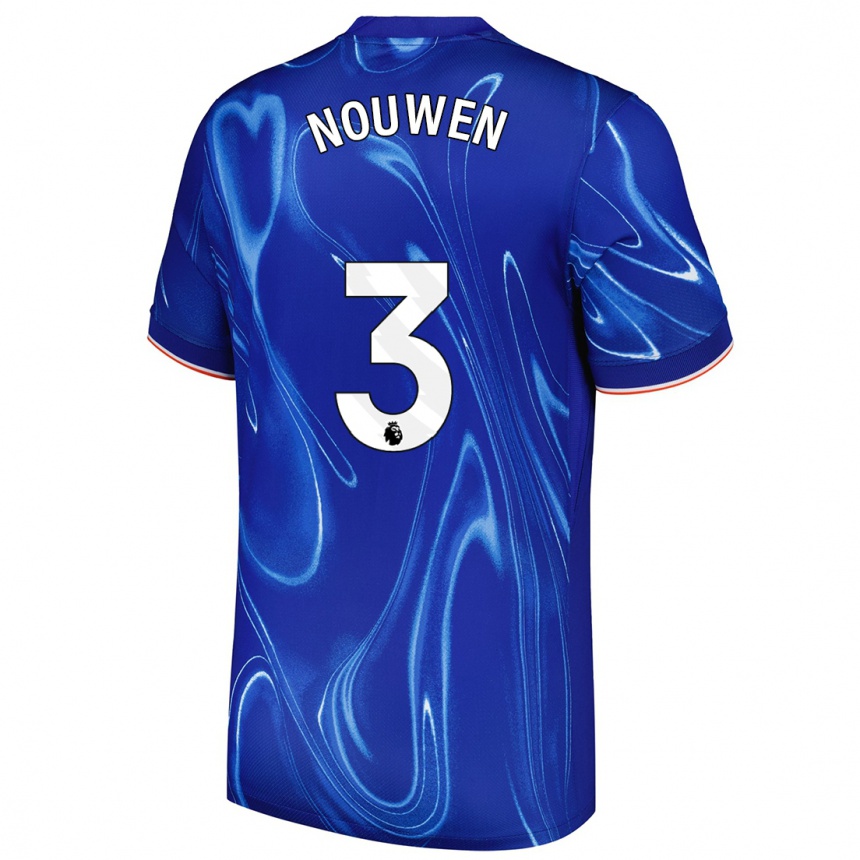 Kids Football Aniek Nouwen #3 Blue White Home Jersey 2024/25 T-Shirt Australia