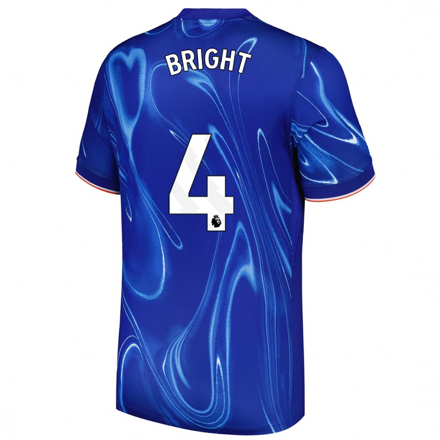 Kids Football Millie Bright #4 Blue White Home Jersey 2024/25 T-Shirt Australia