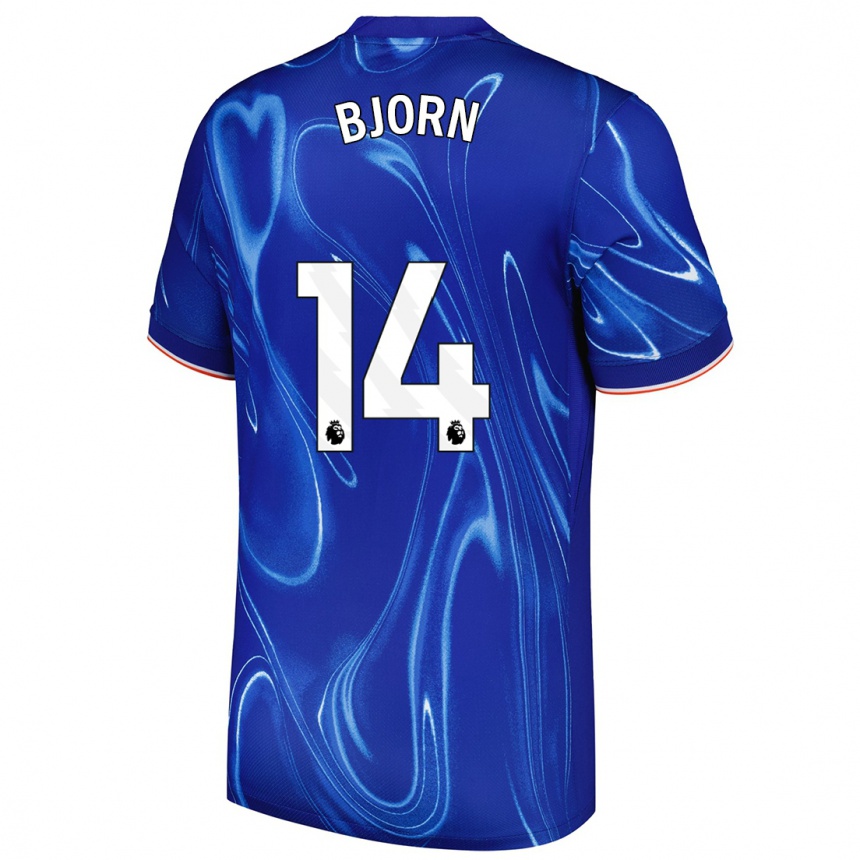 Kids Football Nathalie Björn #14 Blue White Home Jersey 2024/25 T-Shirt Australia