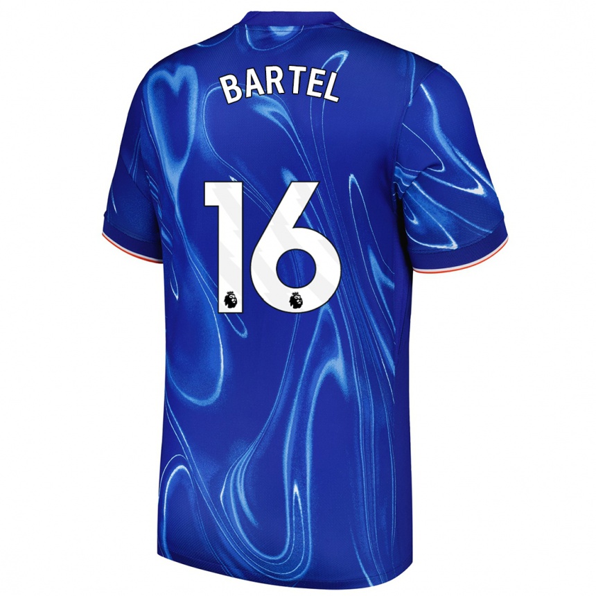 Kids Football Júlia Bartel #16 Blue White Home Jersey 2024/25 T-Shirt Australia