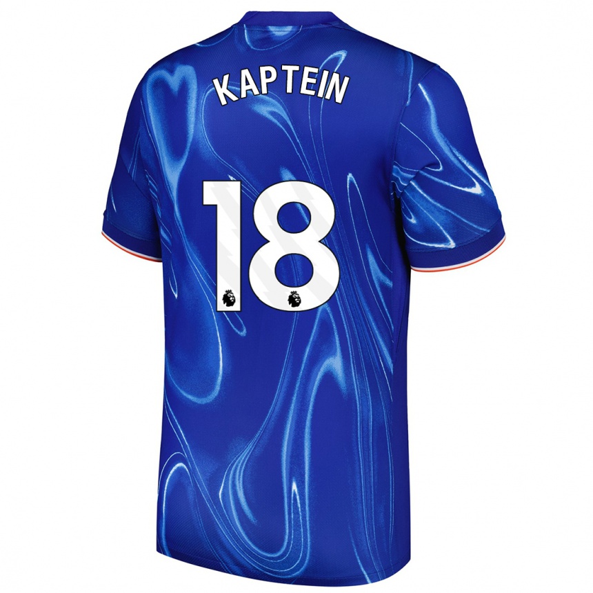 Kids Football Wieke Kaptein #18 Blue White Home Jersey 2024/25 T-Shirt Australia