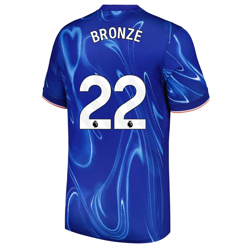 Kids Football Lucy Bronze #22 Blue White Home Jersey 2024/25 T-Shirt Australia