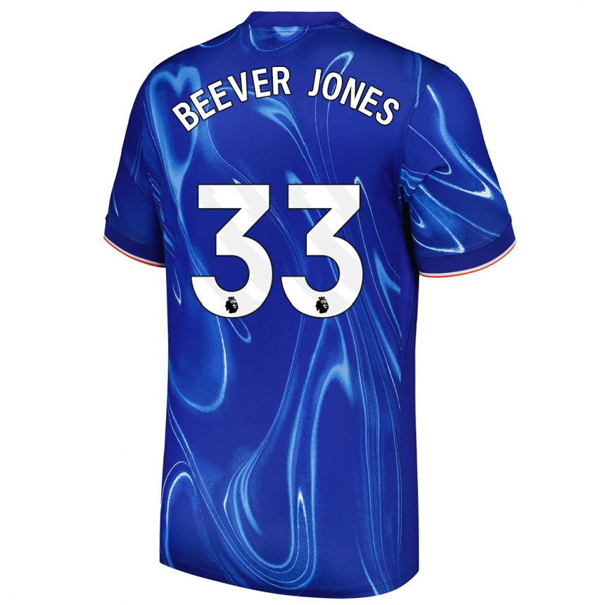 Kids Football Aggie Beever-Jones #33 Blue White Home Jersey 2024/25 T-Shirt Australia