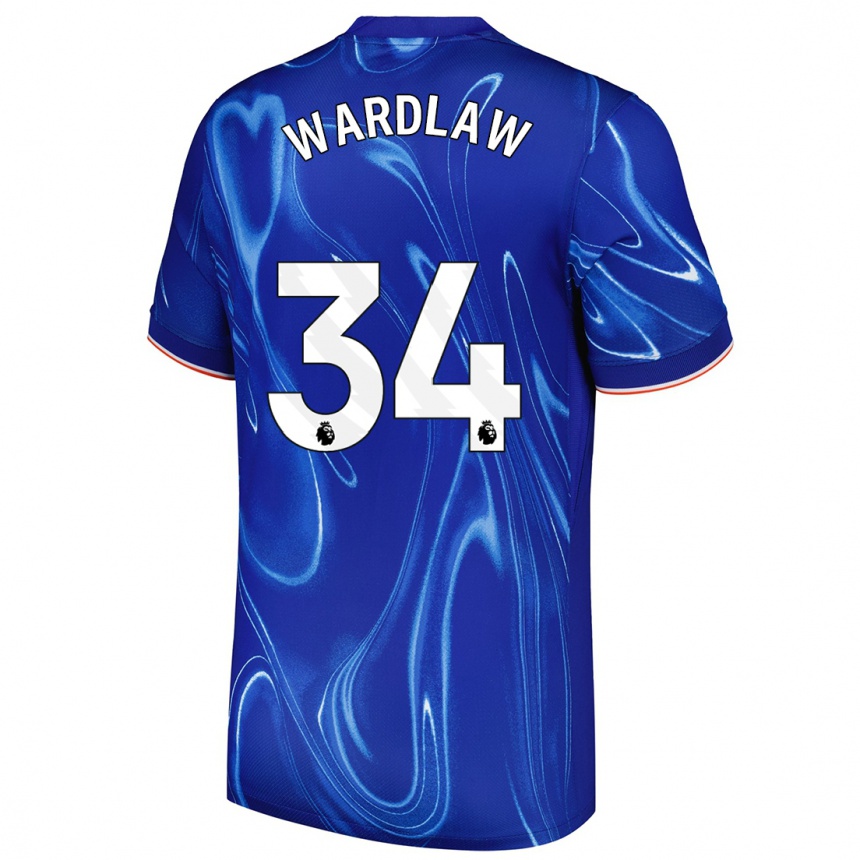 Kids Football Charlotte Wardlaw #34 Blue White Home Jersey 2024/25 T-Shirt Australia