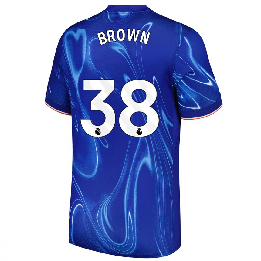 Kids Football Cerys Brown #38 Blue White Home Jersey 2024/25 T-Shirt Australia