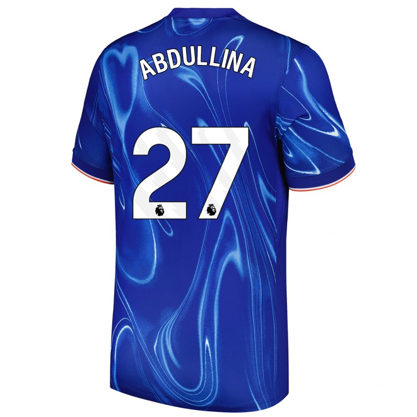 Kids Football Alsu Abdullina #27 Blue White Home Jersey 2024/25 T-Shirt Australia