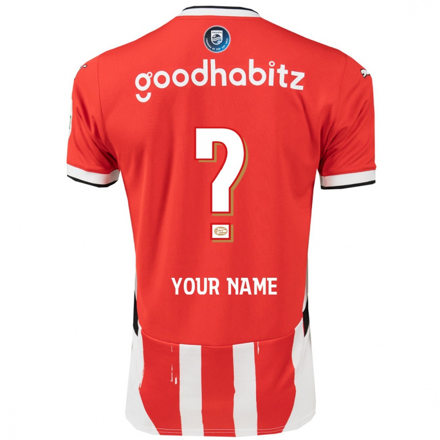 Kids Football Your Name #0 Red White Home Jersey 2024/25 T-Shirt Australia