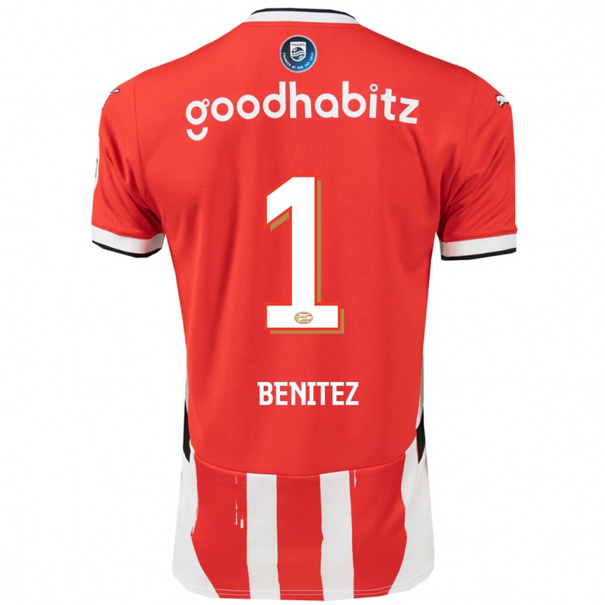 Kids Football Walter Benítez #1 Red White Home Jersey 2024/25 T-Shirt Australia