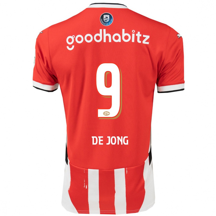 Kids Football Luuk De Jong #9 Red White Home Jersey 2024/25 T-Shirt Australia