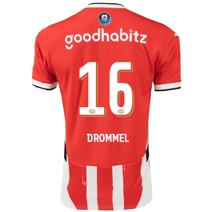 Kids Football Joël Drommel #16 Red White Home Jersey 2024/25 T-Shirt Australia