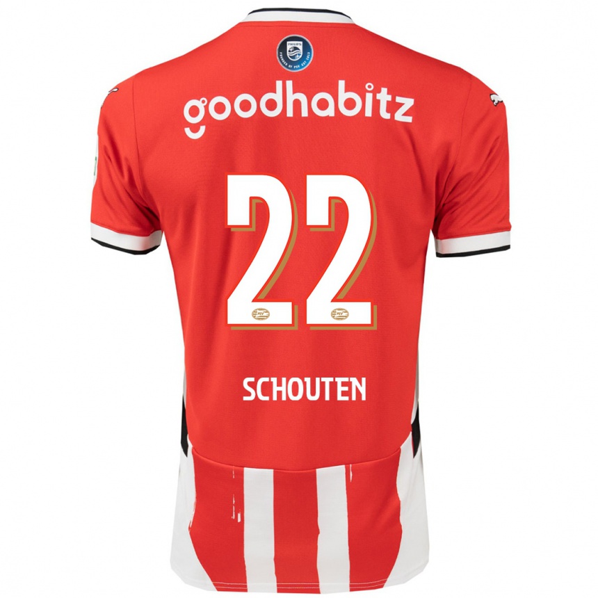 Kids Football Jerdy Schouten #22 Red White Home Jersey 2024/25 T-Shirt Australia