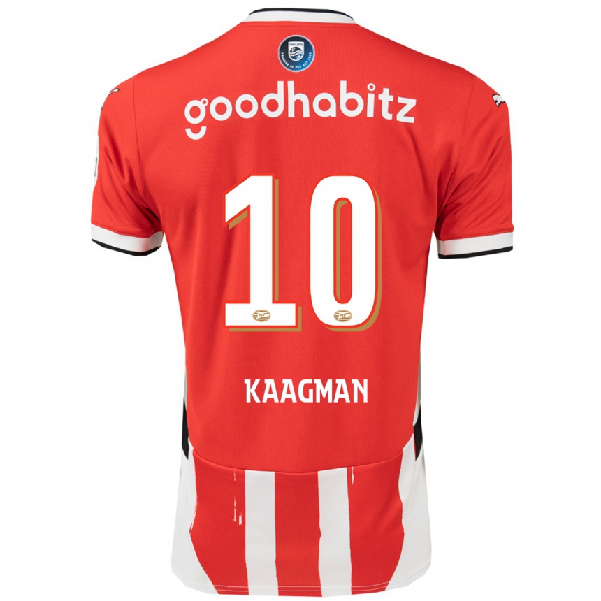 Kids Football Inessa Kaagman #10 Red White Home Jersey 2024/25 T-Shirt Australia