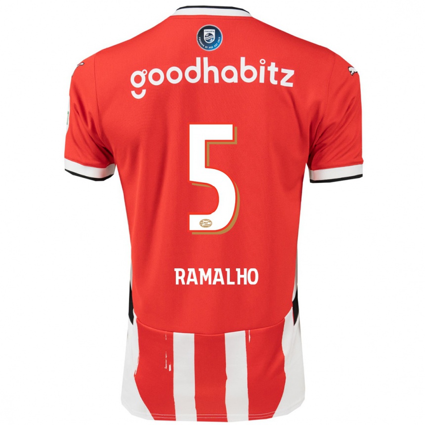 Kids Football André Ramalho #5 Red White Home Jersey 2024/25 T-Shirt Australia