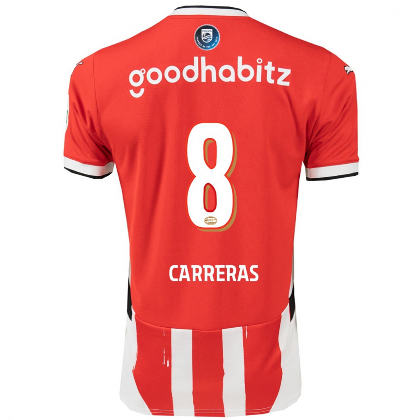 Kids Football Georgina Carreras #8 Red White Home Jersey 2024/25 T-Shirt Australia