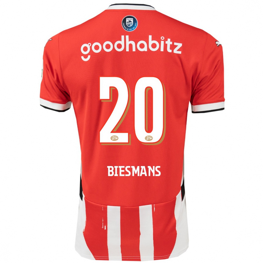 Kids Football Julie Biesmans #20 Red White Home Jersey 2024/25 T-Shirt Australia