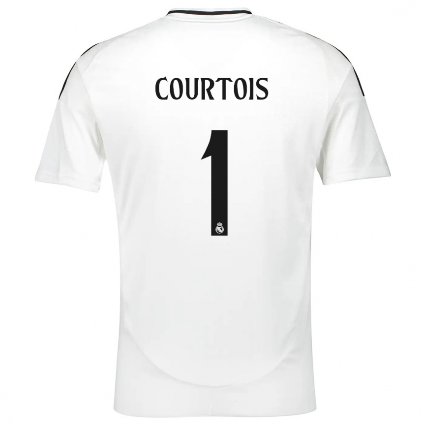 Kids Football Thibaut Courtois #1 White Home Jersey 2024/25 T-Shirt Australia