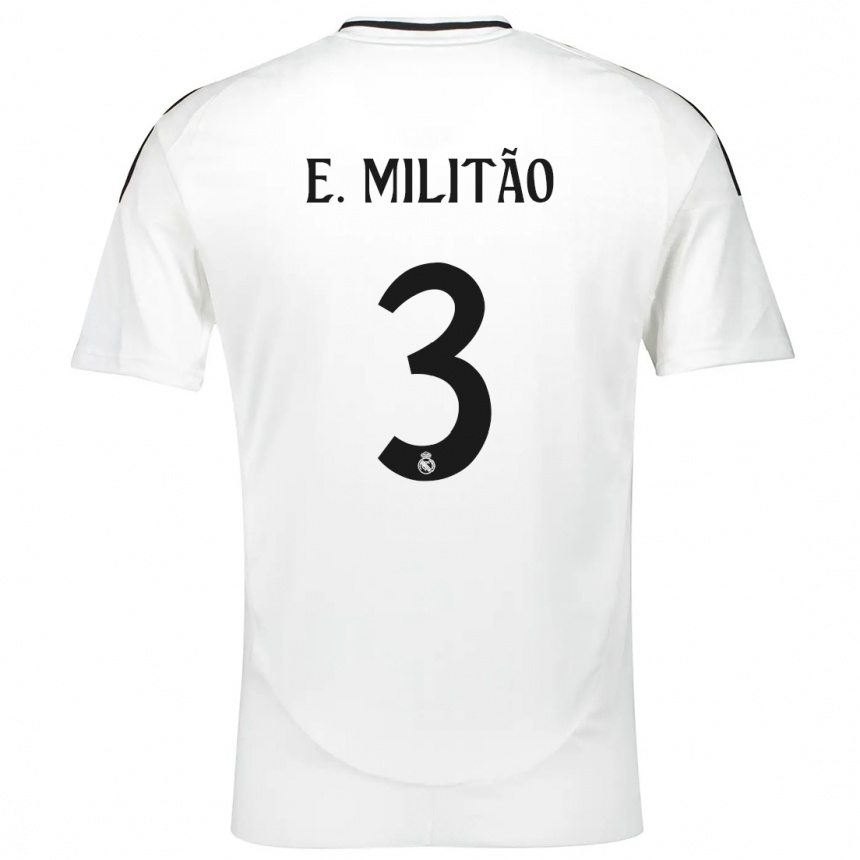 Kids Football Eder Militao #3 White Home Jersey 2024/25 T-Shirt Australia