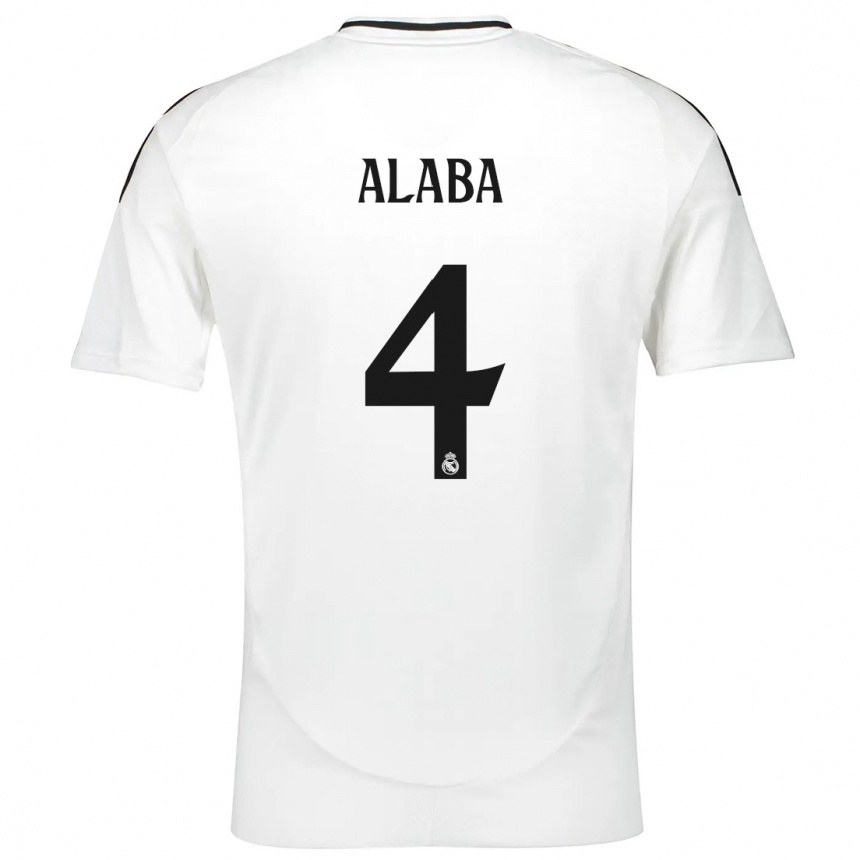 Kids Football David Alaba #4 White Home Jersey 2024/25 T-Shirt Australia