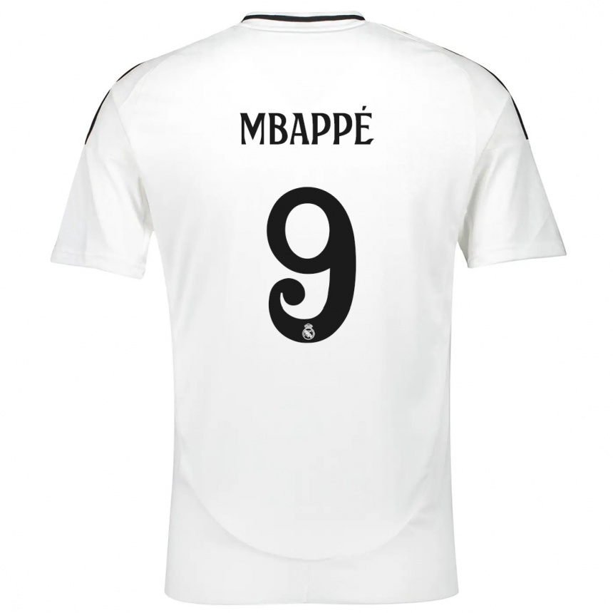 Kids Football Kylian Mbappe #9 White Home Jersey 2024/25 T-Shirt Australia