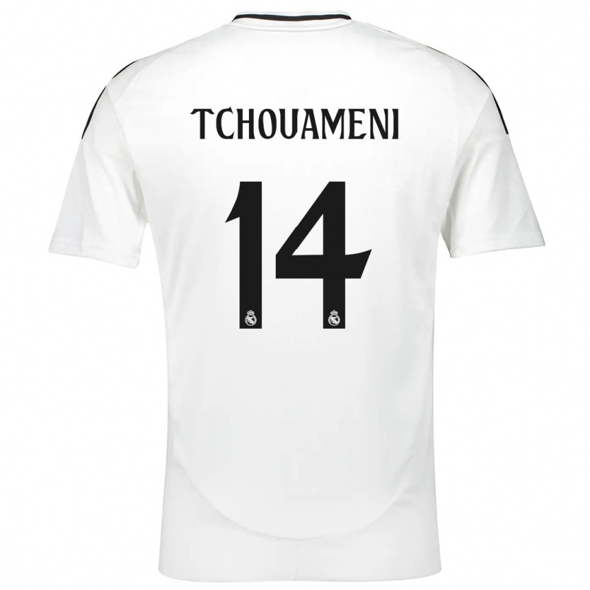 Kids Football Aurelien Tchouameni #14 White Home Jersey 2024/25 T-Shirt Australia