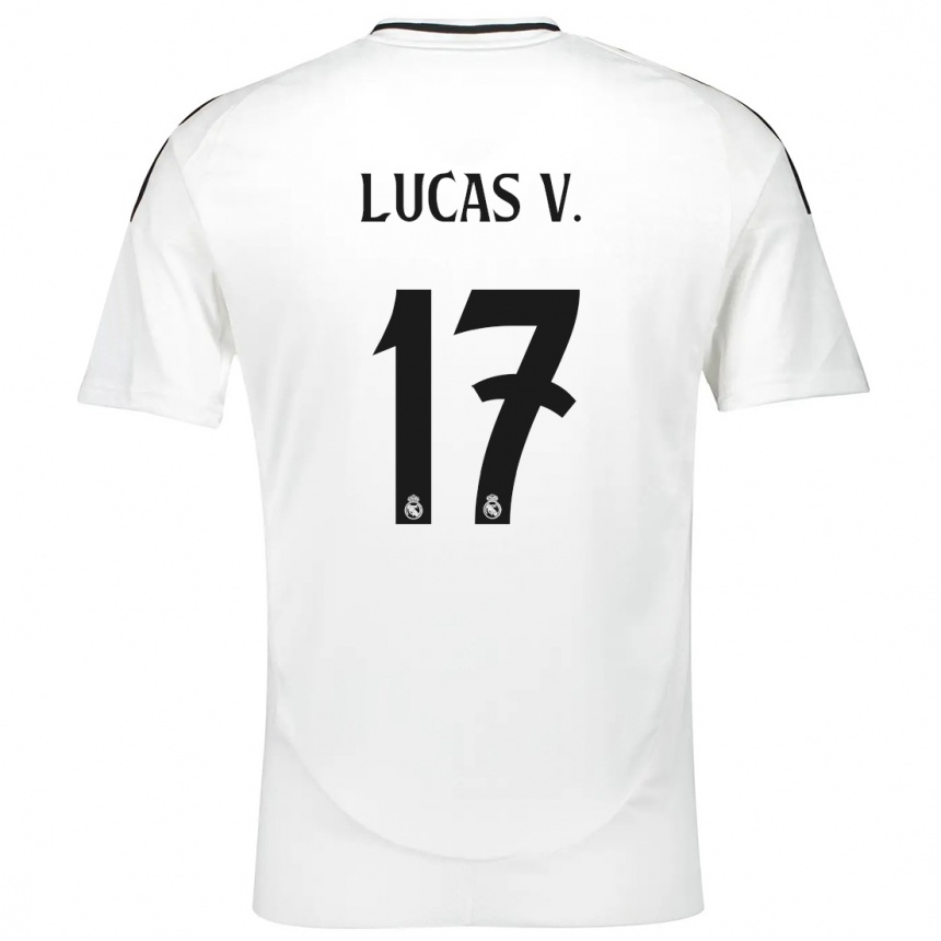 Kids Football Lucas Vazquez #17 White Home Jersey 2024/25 T-Shirt Australia