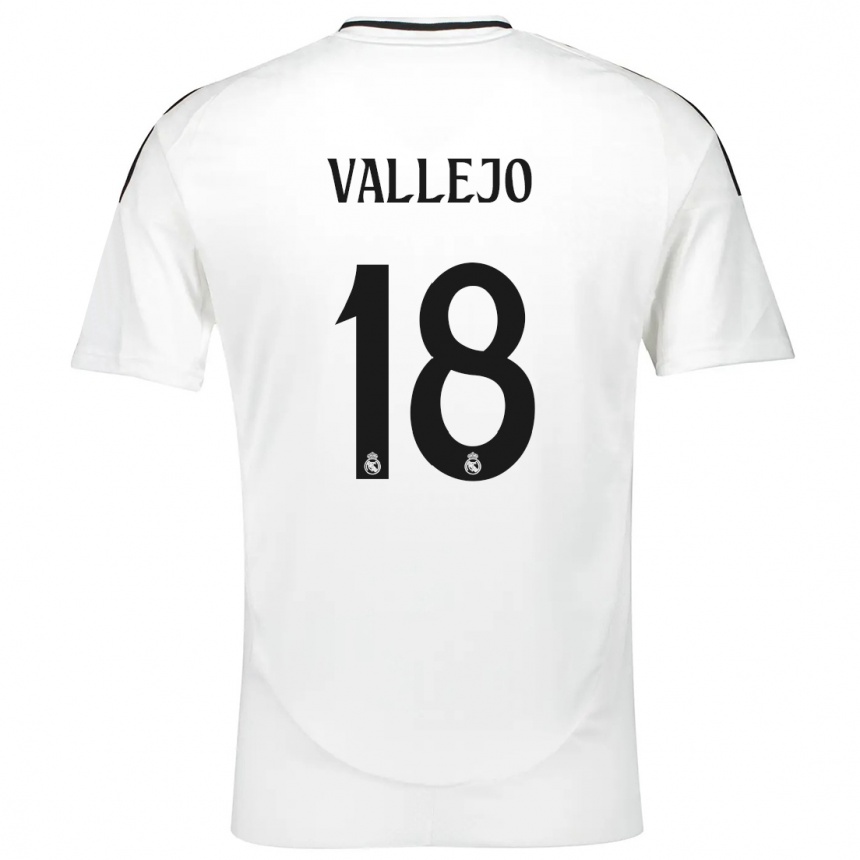 Kids Football Jesus Vallejo #18 White Home Jersey 2024/25 T-Shirt Australia