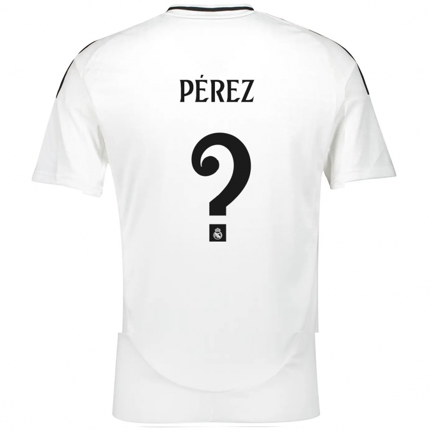 Kids Football Adrián Pérez #0 White Home Jersey 2024/25 T-Shirt Australia