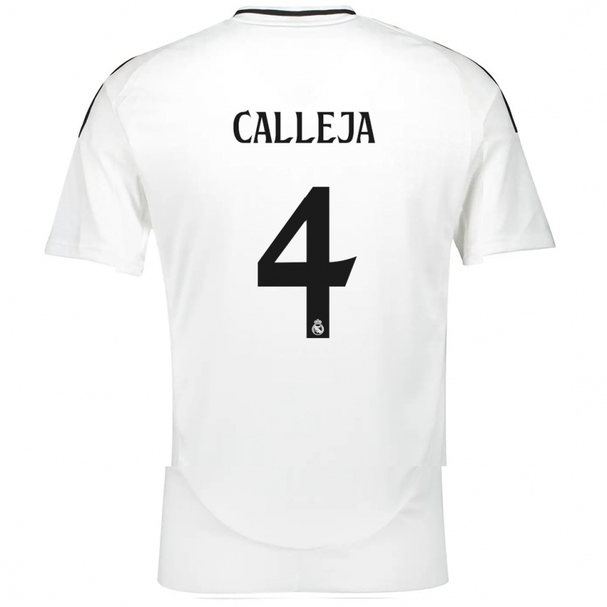 Kids Football Jaime Calleja #4 White Home Jersey 2024/25 T-Shirt Australia