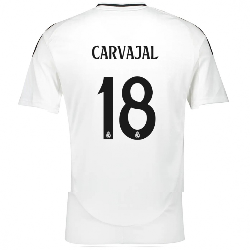 Kids Football Angel Carvajal #18 White Home Jersey 2024/25 T-Shirt Australia