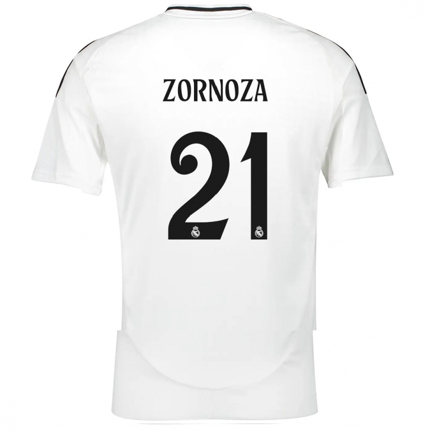 Kids Football Claudia Zornoza #21 White Home Jersey 2024/25 T-Shirt Australia