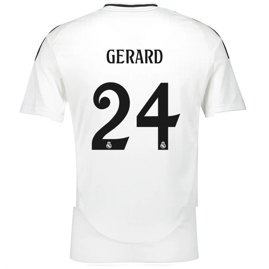 Kids Football Meline Gerard #24 White Home Jersey 2024/25 T-Shirt Australia