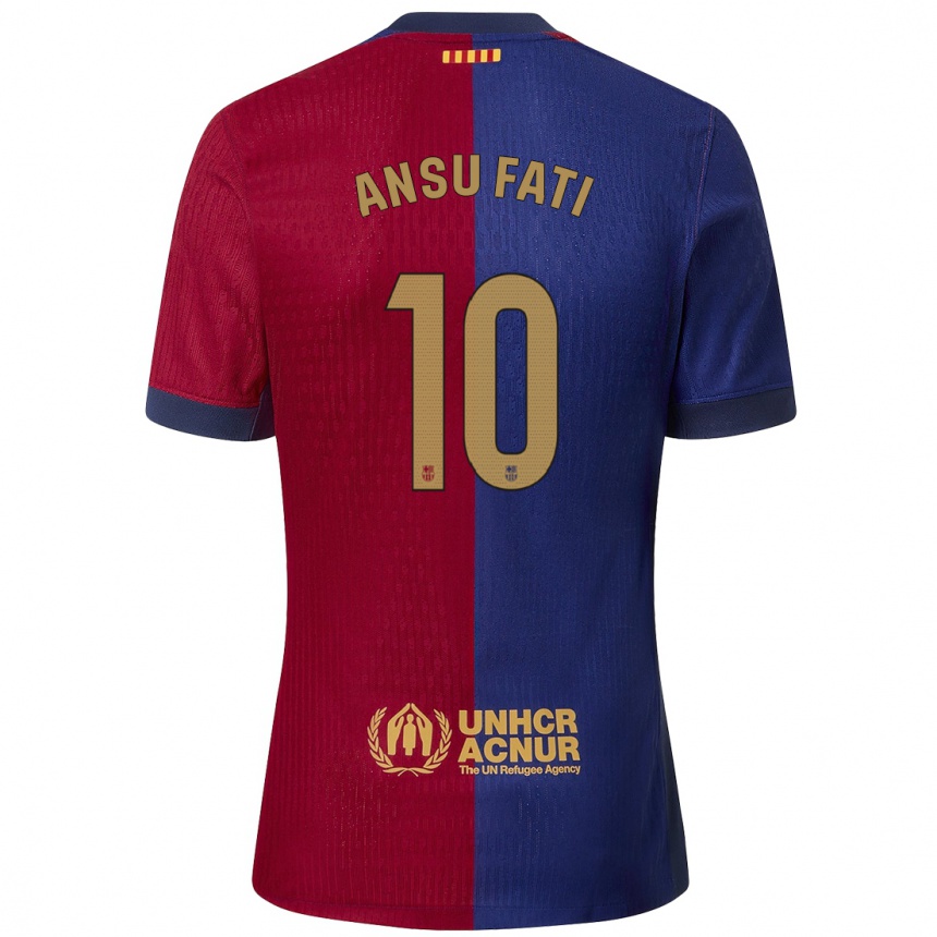 Kids Football Ansu Fati #10 Blue Red Home Jersey 2024/25 T-Shirt Australia