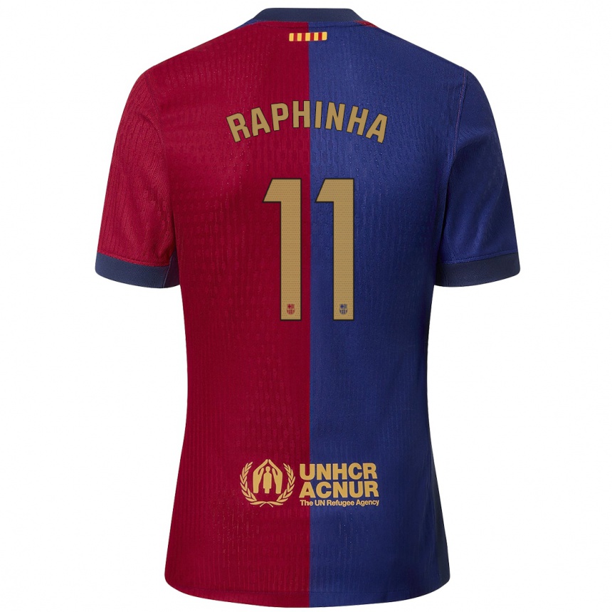 Kids Football Raphinha #11 Blue Red Home Jersey 2024/25 T-Shirt Australia