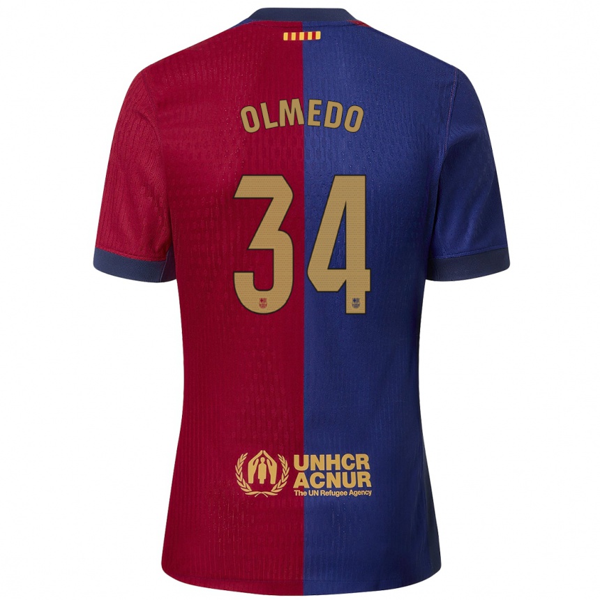 Kids Football Alexis Olmedo #34 Blue Red Home Jersey 2024/25 T-Shirt Australia