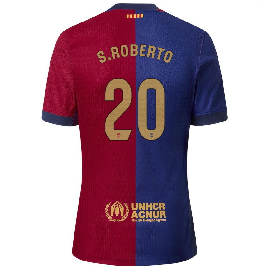 Kids Football Sergi Roberto #20 Blue Red Home Jersey 2024/25 T-Shirt Australia